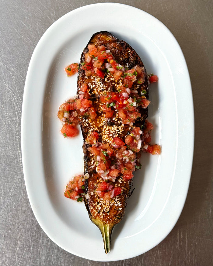 Miso & Black Bean Glazed Aubergine.