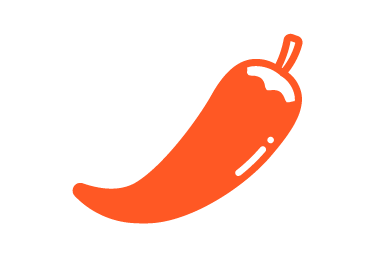 A illustration of a chilli in red.