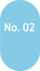White writing on a sky blue shape.