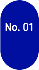 White writing on a dark blue shape