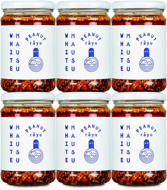 Six jars of White Mausu Peanut Rāyu