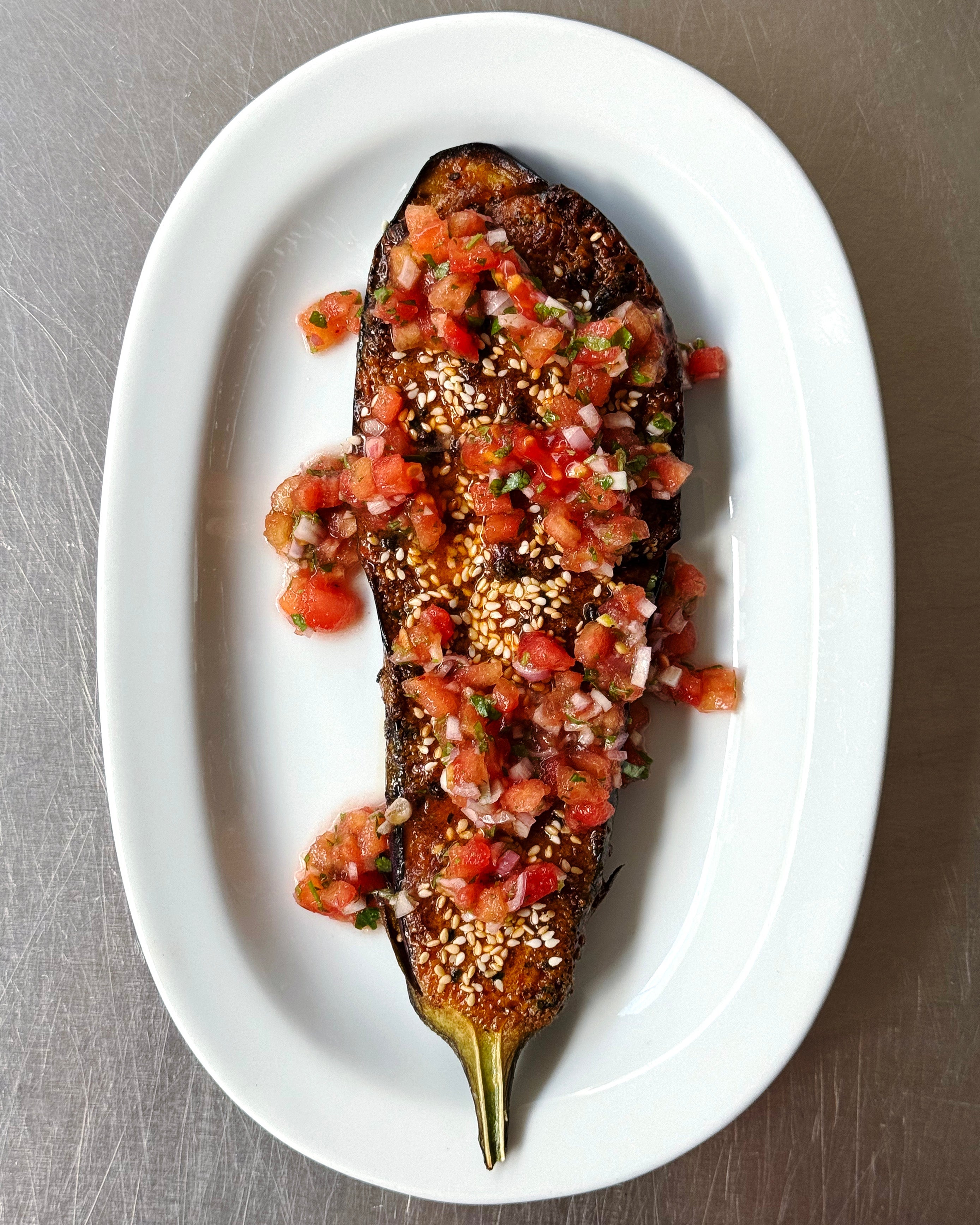 Miso & Black Bean Glazed Aubergine.